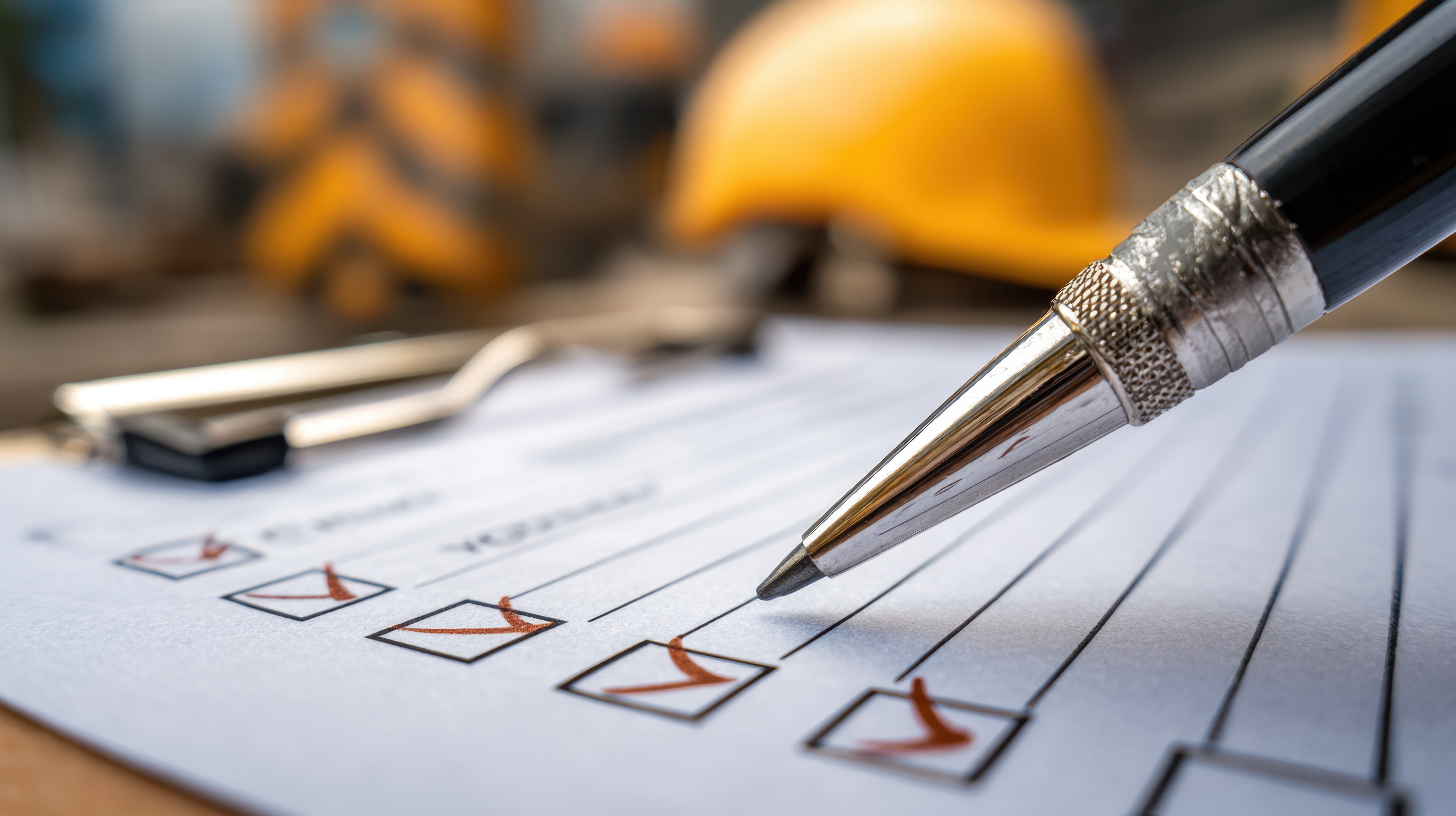 Eine Checkliste, deren Punkte abgehakt werden.