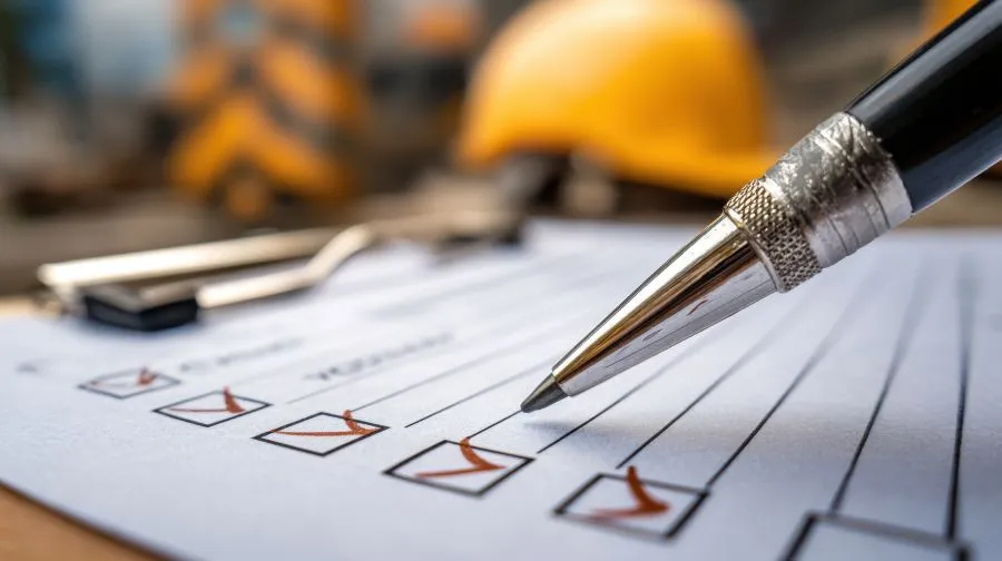 Checkliste mit Kugelschreiber
